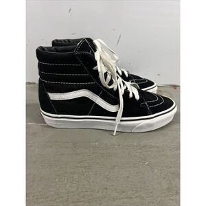 Vans Women's Black and White High-Top Sneakers